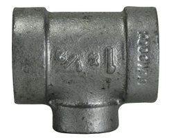 68298 by Midland | Extra Heavy Malleable Iron 300# Fitting | Reducing | 1" Female NPT x 3/4" Female NPT x 1" Female NPT | Tee | Galvanized Iron