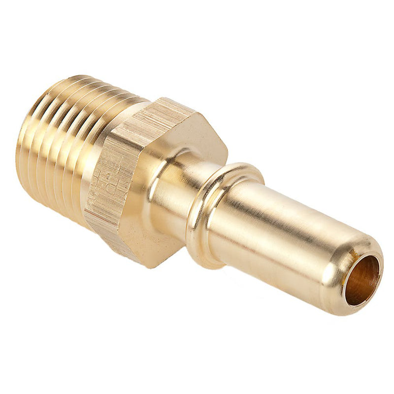 68ALS-12M-8 by Parker | Safe Lock Fitting | 12 mm SAE J2044 Push-to-Connect x 1/2" Male NPTF Thread | Straight | Brass