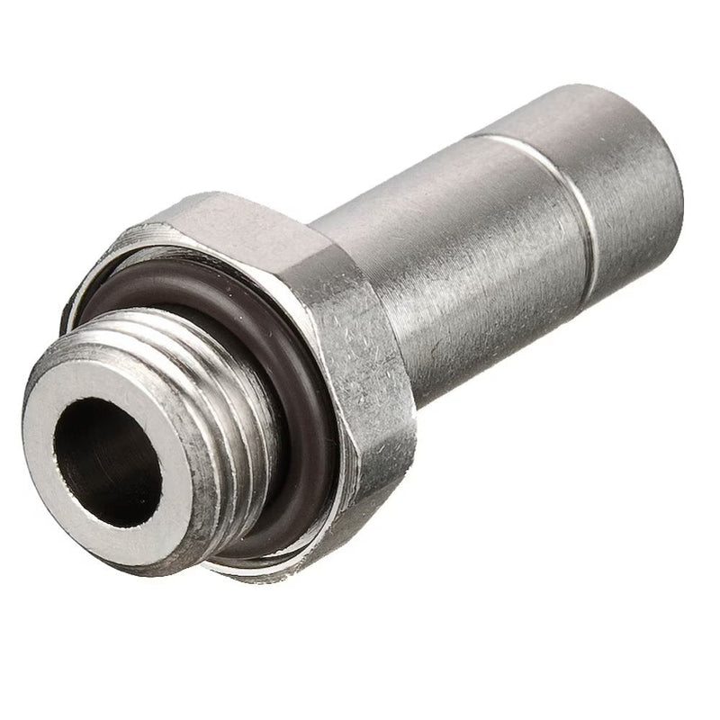 68PLMSP-4M-4G by Parker | Prestolok PLM Metal Push-to-Connect Fittings | Threaded Fitting | 4 mm Standpipe x 1/4" Male BSPP Threads | 8.70 mm Height | 25.00 mm Length | Straight | Electroless Nickel-Plated Brass | Pack of 10
