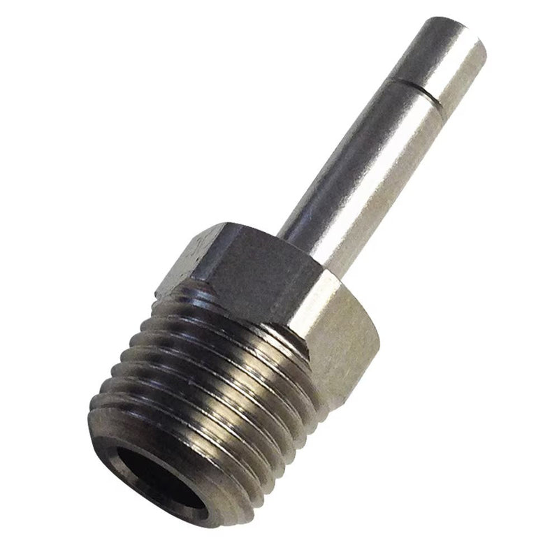 68PLMSP-6M-4R by Parker | Prestolok PLM Metal Push-to-Connect Fittings | Threaded Fitting | 6 mm Standpipe x 1/4" Male BSPT Threads | 15.00 mm Height | Straight | Electroless Nickel-Plated Brass | Pack of 10