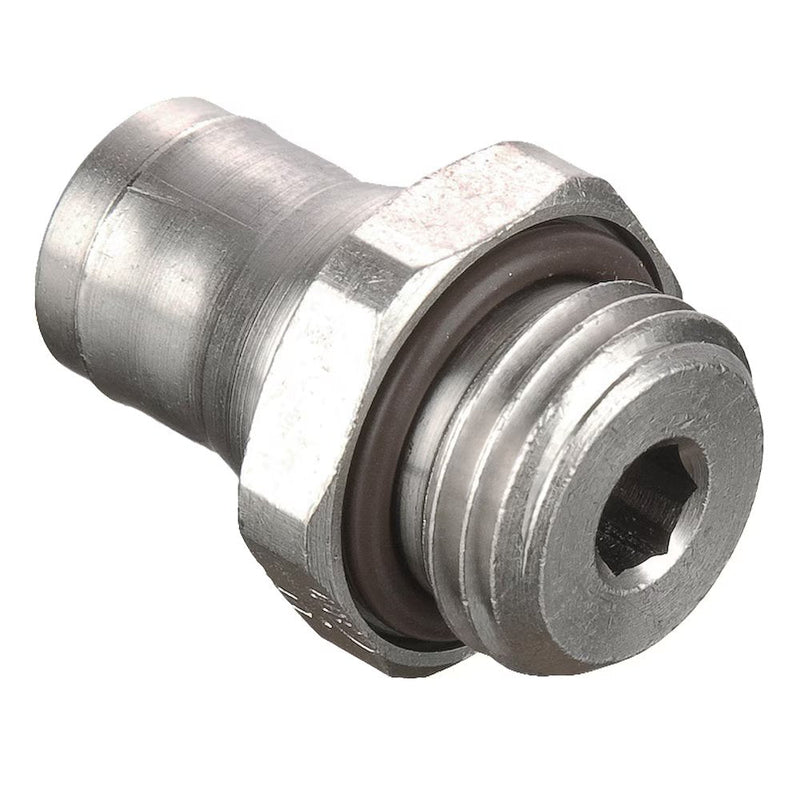 68PLM-12M-6G by Parker | Prestolok PLM Metal Push-to-Connect Fittings | Threaded Fitting | 12 mm Connector x 3/8" Male BSPP Threads | 22.00 mm Height | Straight | Electroless Nickel-Plated Brass | Pack of 5