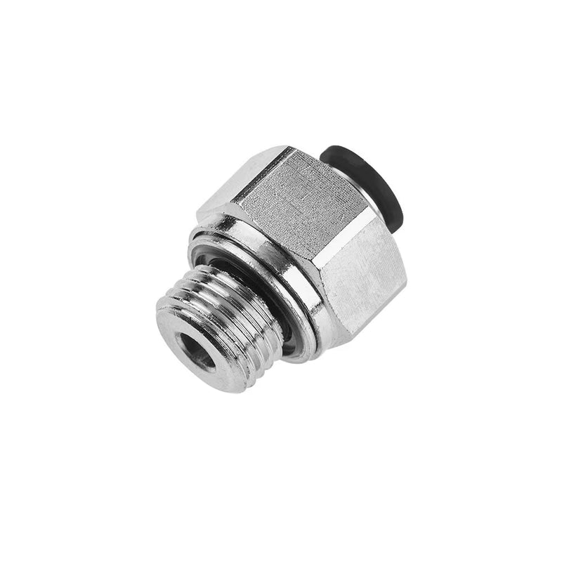 68PLP-6-4G by Parker | Prestolok PLP Push-to-Connect Fittings | Threaded Fitting | 3/8" Connector x 1/4" Male BSPP Thread | 3/4" Hex | 1.16" Length | .31" Flow Dia. | Straight | Nickel-Plated Brass | Pack of 10