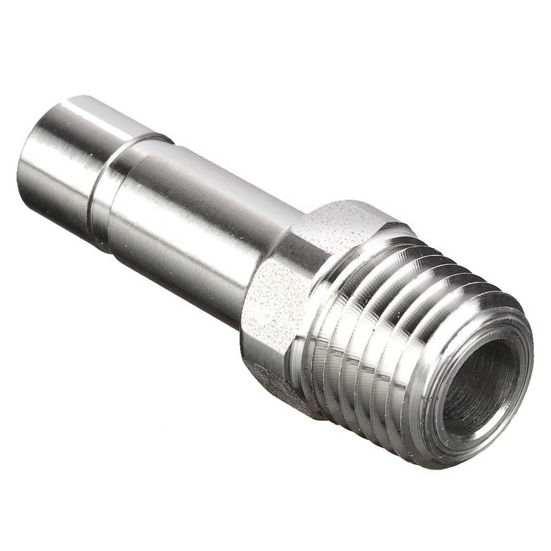 68PLSSP-10M-6 by Parker | Prestolok PLS Push-to-Connect Fittings | 10 mm Standpipe x 3/8" Male NPT Threads | 17 mm Height | 17 mm Width | Straight | Stainless Steel | Pack of 5