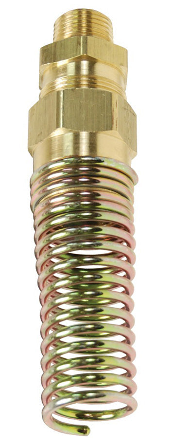 68RBSG-0606 by Dixon Valve | Air Brake Fitting for Rubber Hose | Male Connector with Spring Guard | 3/8" Male NPT x 3/8" Tube OD | Brass Alloy 360