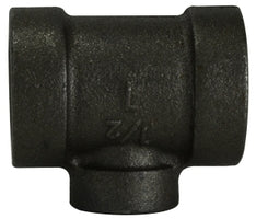 69306 by Midland | Extra Heavy Malleable Iron 300# Fitting | Reducing | 1-1/4" Female NPT x 1" Female NPT x 1-1/4" Female NPT | Tee | Black Iron