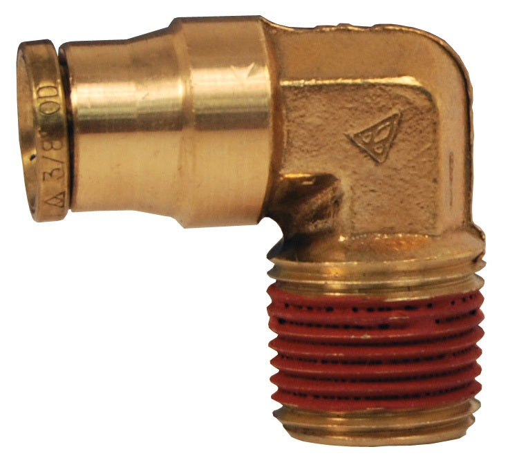 694X4 by Dixon Valve | Push-In Fitting | Male 90° Elbow | 1/8" Tube OD x 1/8" Male NPTF | Forged Brass