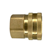 6EF6-B by Dixon Valve | Hydraulic Quick Disconnect Coupling | E-Series | 3/4" Female NPTF x 3/4" Straight-Through Interchange | Socket | Nitrile Seal | Brass