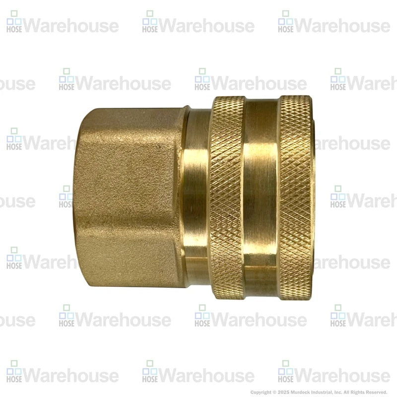 6EF6-B by Dixon Valve | Hydraulic Quick Disconnect Coupling | E-Series | 3/4" Female NPTF x 3/4" Straight-Through Interchange | Socket | Nitrile Seal | Brass