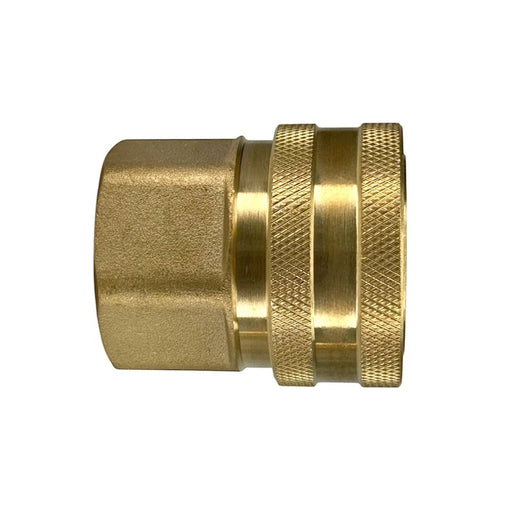 6EF6-B by Dixon Valve | Hydraulic Quick Disconnect Coupling | E-Series | 3/4" Female NPTF x 3/4" Straight-Through Interchange | Socket | Nitrile Seal | Brass