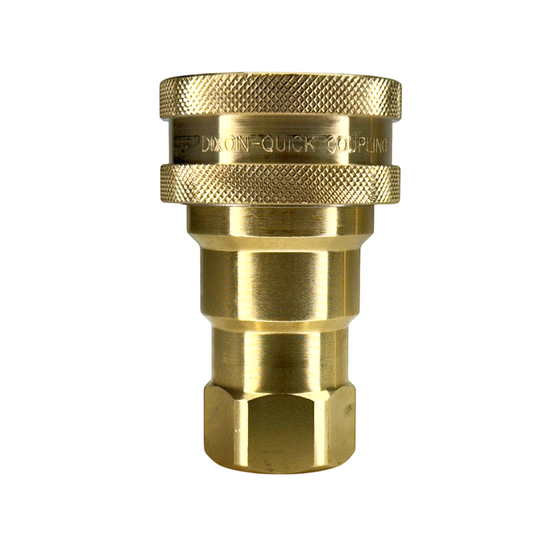 6HF6-B by Dixon Valve | Hydraulic Quick Disconnect Coupling | H-Series | 3/4" Female NPTF x 3/4" ISO-B Interchange | Socket | Nitrile Seal | Brass