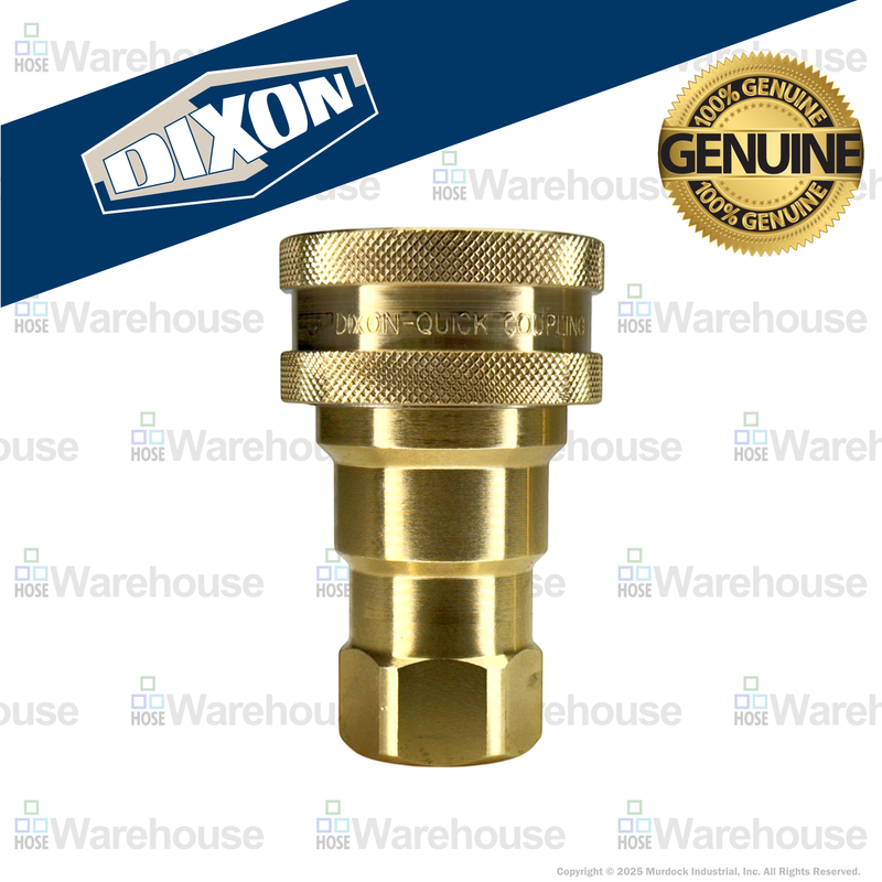 6HF6-B by Dixon Valve | Hydraulic Quick Disconnect Coupling | H-Series | 3/4" Female NPTF x 3/4" ISO-B Interchange | Socket | Nitrile Seal | Brass