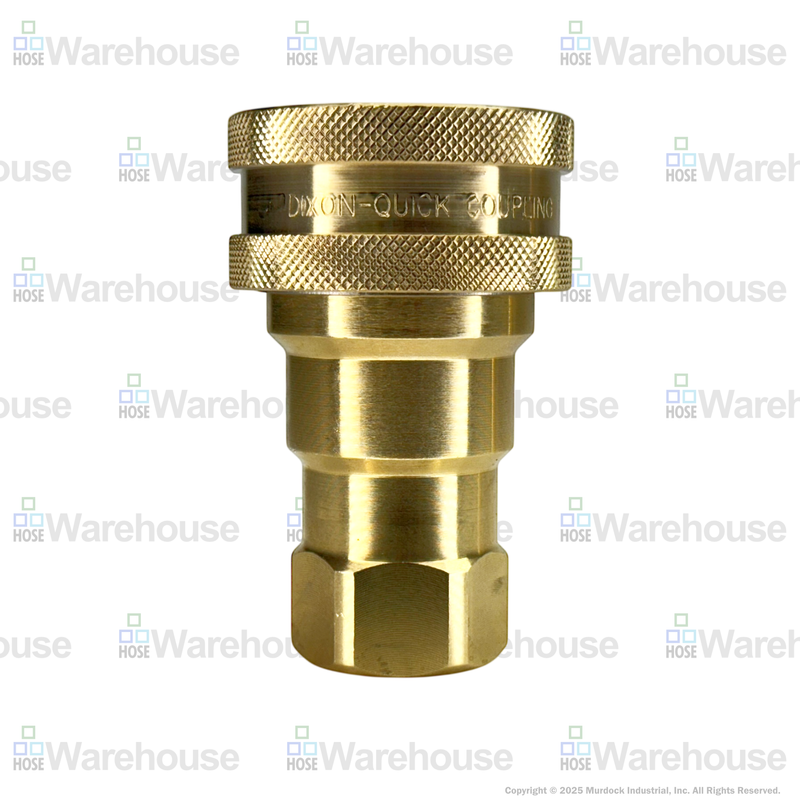 6HF6-B by Dixon Valve | Hydraulic Quick Disconnect Coupling | H-Series | 3/4" Female NPTF x 3/4" ISO-B Interchange | Socket | Nitrile Seal | Brass