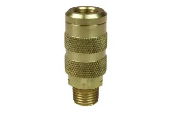14X6M by Coilhose | CoilFlow™ Six Ball ARO Interchange Coupler | Manual | 1/4" Body Size | 3/8" Male NPT Thread | Straight | Brass (Type 14)