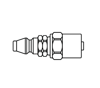 7B3 Hansen® by Danfoss | Quick Disconnect Coupling | Hose Crimp End | 700 Series | 1/2" Hose OD | 1/4" Hose ID x 1/4" Body Size | Standard Plug | Without Sleeve Lock | Buna-N Seal | Brass