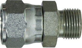 7022-08-10 by Midland | Hydraulic JIC to BSPP Swivel | 1/2" Female JIC 37° Flare x 5/8" Male BSPP | Straight | Steel