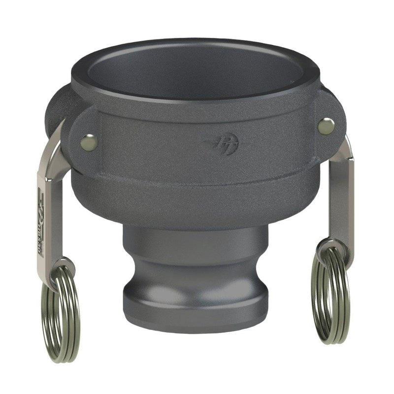 70264020 (40CX20A SHORT) by PT-Coupling | Short Reducing Cam & Groove Adapter | Type CXA | 4" Coupler x 2" Adapter | Hard Coat Aluminum | Buna-N Seal