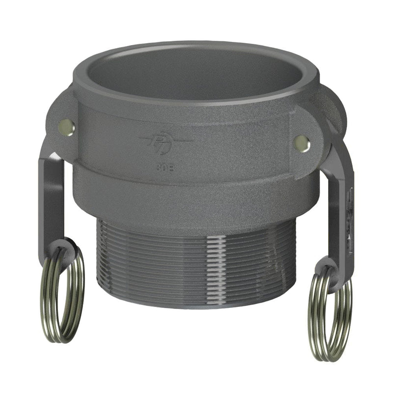70383025 (30X25BFH) by PT-Coupling | Reducing Cam & Groove Adapter | Type BFH | 3" Coupler x 2-1/2" Male Fire Hose (NH) Thread | Hard Coat Aluminum | Buna-N Seal