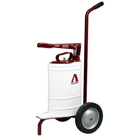 7149-T by Alemite | Manual Pumps | Bucket Pumps | Multi Pressure Bucket Pump Assembly with Porta-Cart | Outlet: 3/8" Female NPTF | Capacity: 5 Gallons | Pressure: 2500 to 5000 PSI