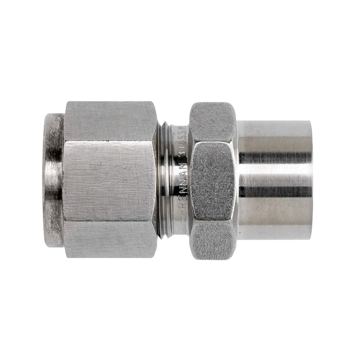 N2426-06-06-SS by Brennan Inc. | -06 Instrumentation Fitting x -06 Socket Weld | Straight | Stainless Steel