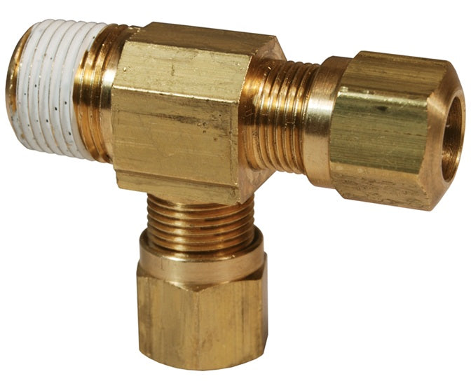 71NAB64VS by Dixon Valve | Air Brake Fitting | Male Run Tee | 1/4" Male NPT x 3/8" Tube Size x 3/8" Tube Size | Brass