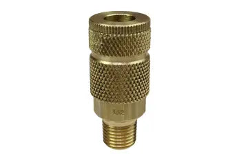 162 by Coilhose | Coilflow™ Automotive Tru-Flate Interchange Coupler | Manual | 1/4" Body Size | 1/4" Male NPT Thread | Straight | Brass (Type 16)