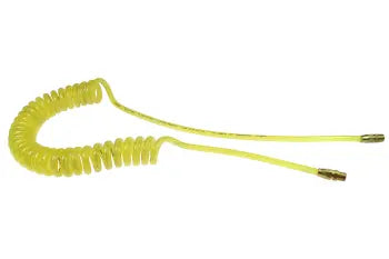 PRE38-15-TY by Coilhose | Flexeel® Reinforced Coiled Air Hose | 3/8" Hose ID x 9/16" Hose OD | 3/8" Male NPT Rigid Reusable Fittings | Transparent Yellow | Polyurethane | 15ft