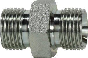 9022-08-06 by Midland | Hydraulic BSPP Hex Nipple | 1/2" Male BSPP x 3/8" Male BSPP | Straight | Steel