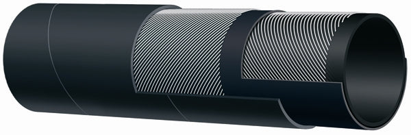 T760AA600X100 Alfagomma by Kuriyama | T760AA Series | Light Weight Dry Powder Delivery Hose | 6" ID | 6.61" OD | 75 PSI | Black | 100ft Length