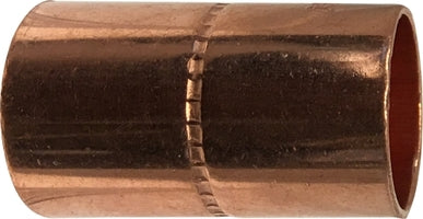 77210 (77-210) by Midland | Copper Fitting | Coupling (Socket) with Rolled Up Tube Stop | C x C | 2" ID | Straight