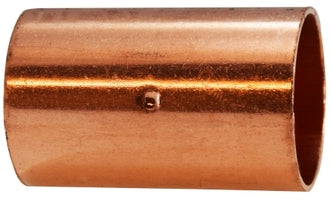 77242 (77-242) by Midland | Copper Fitting | Coupling (Socket) with Dimpled Tube Stop | C x C | 1-1/4" ID | Straight