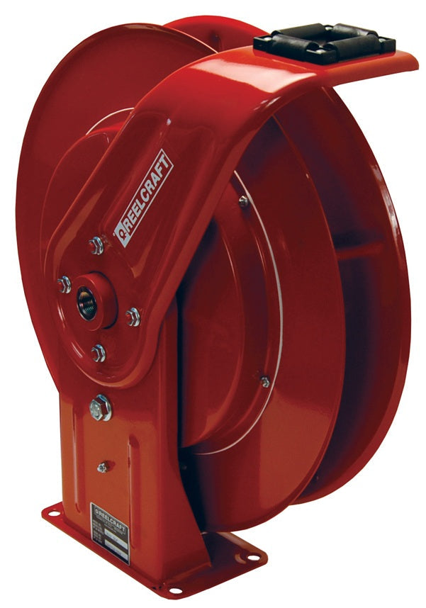 7600HP by Dixon Valve | Reelcraft® 7000 Series | Spring Driven Hose Reel - without Hose | High Pressure | 50ft of 1/4", or 50ft of 3/8" Hose Capacity | Steel