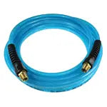 PFE40254T by Coilhose | Flexeel® Reinforced Hose | 1/4" Hose ID | 3/8" Hose OD | 1/4" Male NPT Reusable Strain Relief Fittings | 25ft | Transparent Blue | Straight | Polyurethane