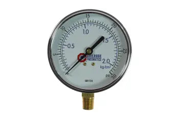 GB1730 by Coilhose | Pressure Gauge | 3-1/2" Chrome Dial Gauge | 1/4" Bottom Mount | 0-30 PSI
