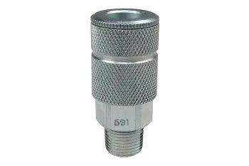 591-DL by Coilhose | Couplers & Connectors | 3/8" Automotive Coupler x 3/8" Male NPT Thread | Display | Straight | Steel | Pack of 5