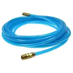 PFE60254TZ by Coilhose | Flexeel® Reinforced Hose | 3/8" Hose ID | 9/16" Hose OD | 1/4" Male NPT Rigid Reusable Fittings | 25ft | Transparent Blue | Straight | Polyurethane