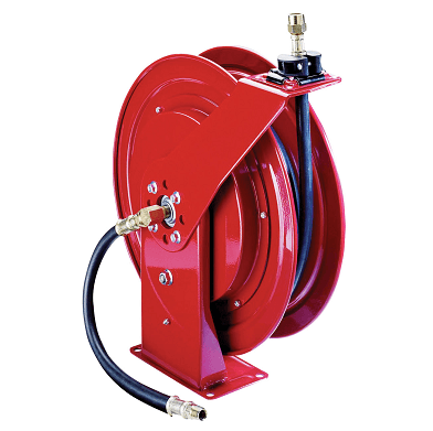 8078-D by Alemite | Heavy Duty Reel | Oil | Connecting Hose Inlet: 1/2" Male NPTF | Delivery Hose Outlet: 1/2" Male NPTF | Delivery Hose Specification: 1/2" x 50ft (317813-50) | Max Pressure: 1500 PSI