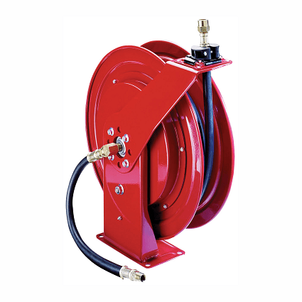 8078-G by Alemite | Severe Duty Reel | Grease | Connecting Hose Inlet: 3/8" Male NPTF | Delivery Hose Outlet: 1/4" Female NPTF | Delivery Hose Specification: 1/4" x 50ft (317874-50) | Max Pressure: 6000 PSI
