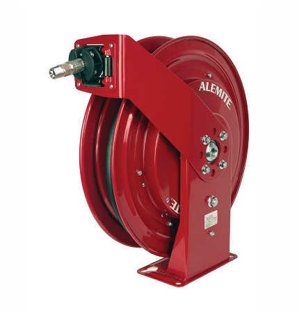 8078-M by Alemite | Heavy Duty Reel | Air/Water | Connecting Hose Inlet: 1/2" Male NPTF | Delivery Hose Outlet: 1/2" Male NPTF | Delivery Hose Specification: 1/2" x 50ft (317811-50) | Max Pressure: 300 PSI