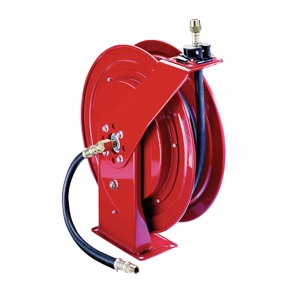 8078-T by Alemite | Heavy Duty Reel | Grease | Connecting Hose Inlet: 3/8" Male NPTF | Delivery Hose Outlet: 1/4" Female NPTF | Delivery Hose Specification: 3/8" x 50ft (317870-50) | Max Pressure: 6400 PSI