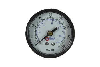 8800-160 by Coilhose | 27 Modular Series Regulator Accessory | 2" Dial Gauge (0-160 PSI) | 1/4" Back Mount