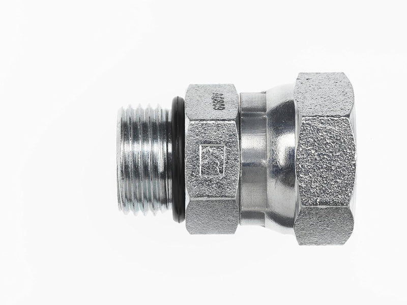 6900-08-04-O by Brennan Inc. | -08 Male O-Ring Boss x -04 Female Pipe Swivel | Straight | Steel