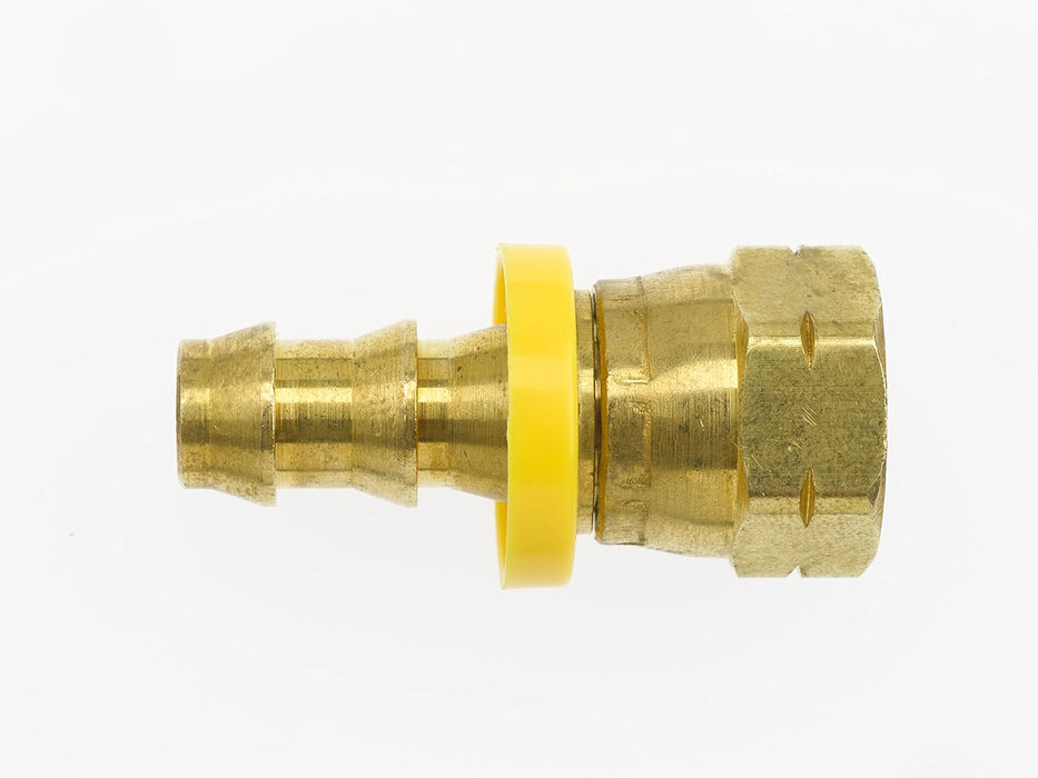 2112-12-12-B by Brennan Inc. | -12 Push Lock x -12 Female SAE Swivel 45° Seat | Straight | Brass