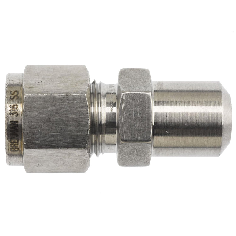 N2425-02-02-SS by Brennan Inc. | -02 Instrumentation Fitting x -02 Butt Weld Male Connector | Straight | Stainless Steel