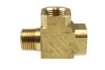 MT004 by Coilhose | Pipe Fitting | 1/4" Female NPT Thread x 1/4" Male NPT Thread | Tee | Brass