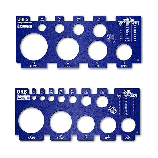 American Thread Identification Kit | Includes: Thread Pitch Gauge, Fitting Identification Cards, Vinyl Bag for identifying NPT, JIC, ORFS, O-Ring Boss, NPSM, and SAE 45