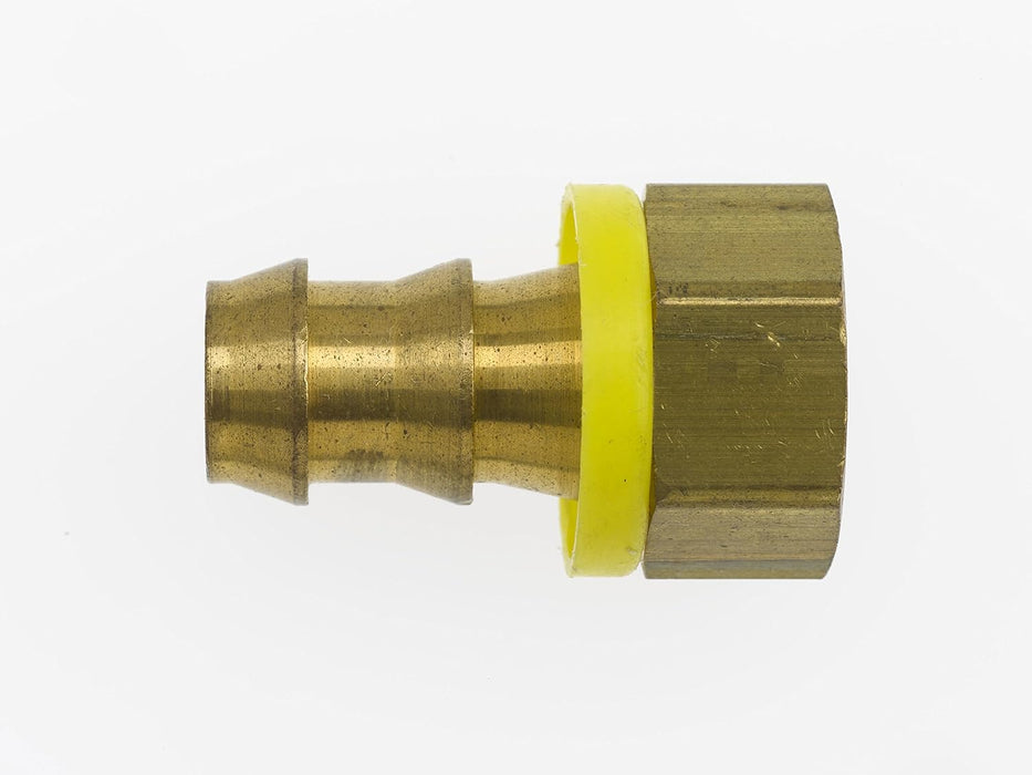 2114-04-05-B by Brennan Inc. | -04 Push Lock x -05 Female Inverted Flare | Straight | Brass