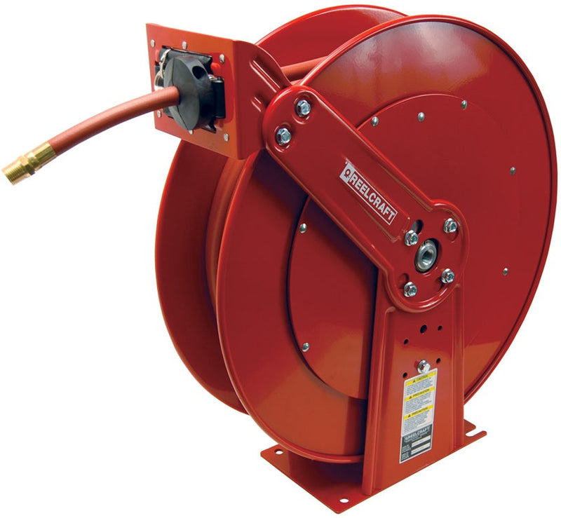 82100LP by Dixon Valve | Reelcraft® 80000 Series | Spring Driven Hose Reel - with Hose | 1/2" Hose ID | 100ft Hose Length | Steel