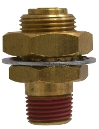 830808 by Midland | DOT Push-In Fitting | Gladhand Bulkhead Connector | 1/2" Tube OD x 1/2" Male NPTF | Straight | Brass