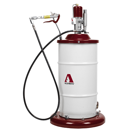 8541-5 by Alemite | Grease Pump | Pneumatic Standard Duty | Portable | Material Outlet: 3/8" Female NPTF | Container Size: 120Lb