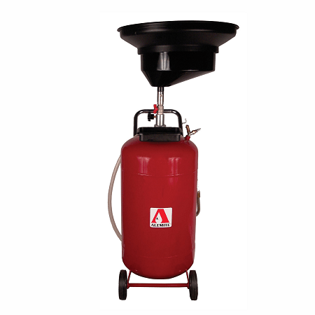 8587-1 by Alemite | Fluid Handling Equipment | Pressurized Portable Drain | 24 Gallon Drum | 23" Swivel Mounted Bowl | 1/4" Air Regulator with Gauge | Steel